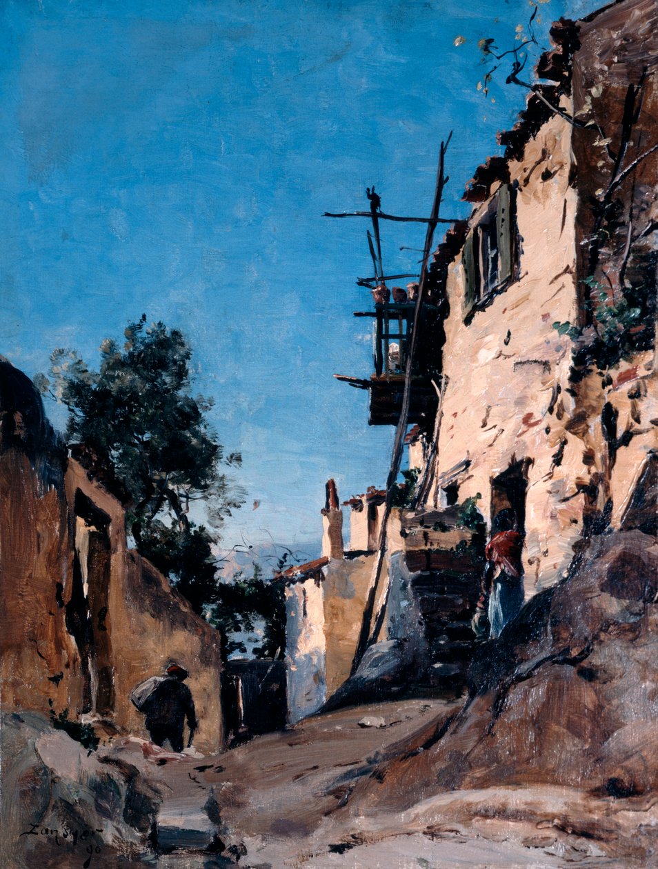 The Old Town Below the Cemetery, Menton by Emmanuel Lansyer