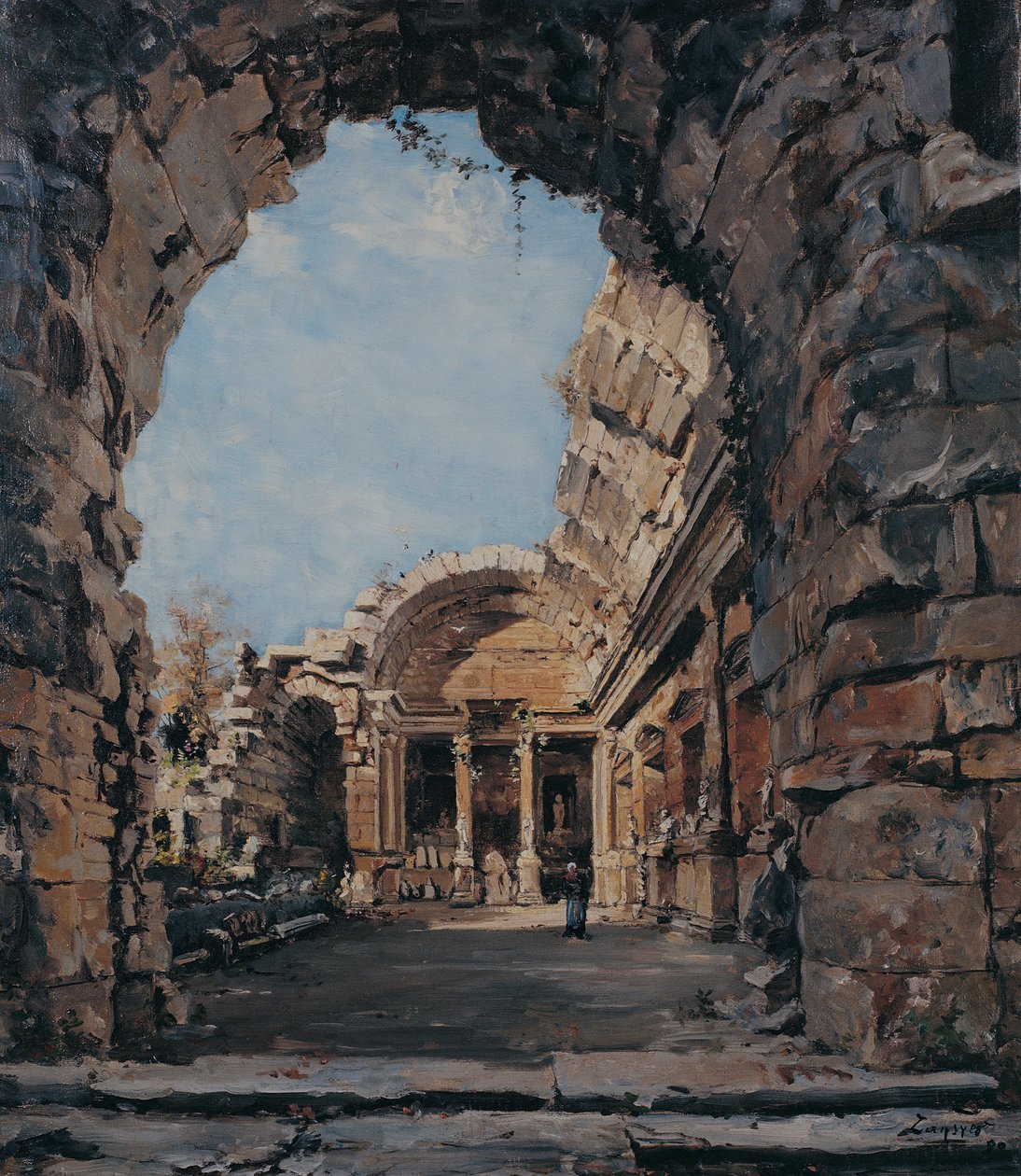 The temple of Diana, Nîmes by Emmanuel Lansyer