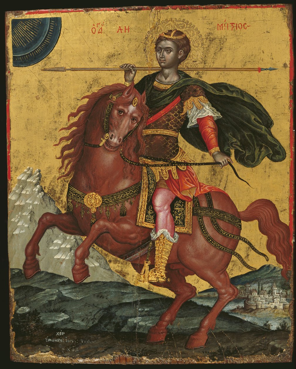 Icon of St Demetrios on Horseback by Emmanuel Tzanes