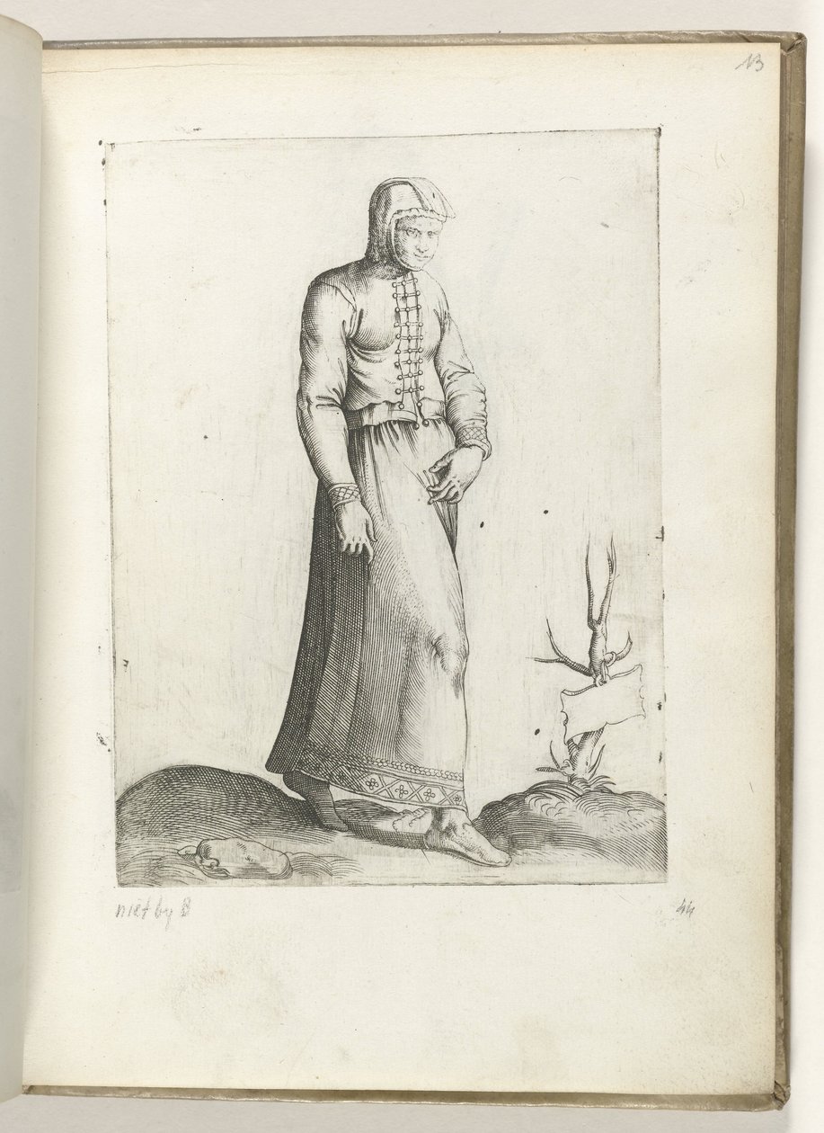 A Woman from Spain, Dressed According to the Fashion of ca. 1550 by Enea Vico