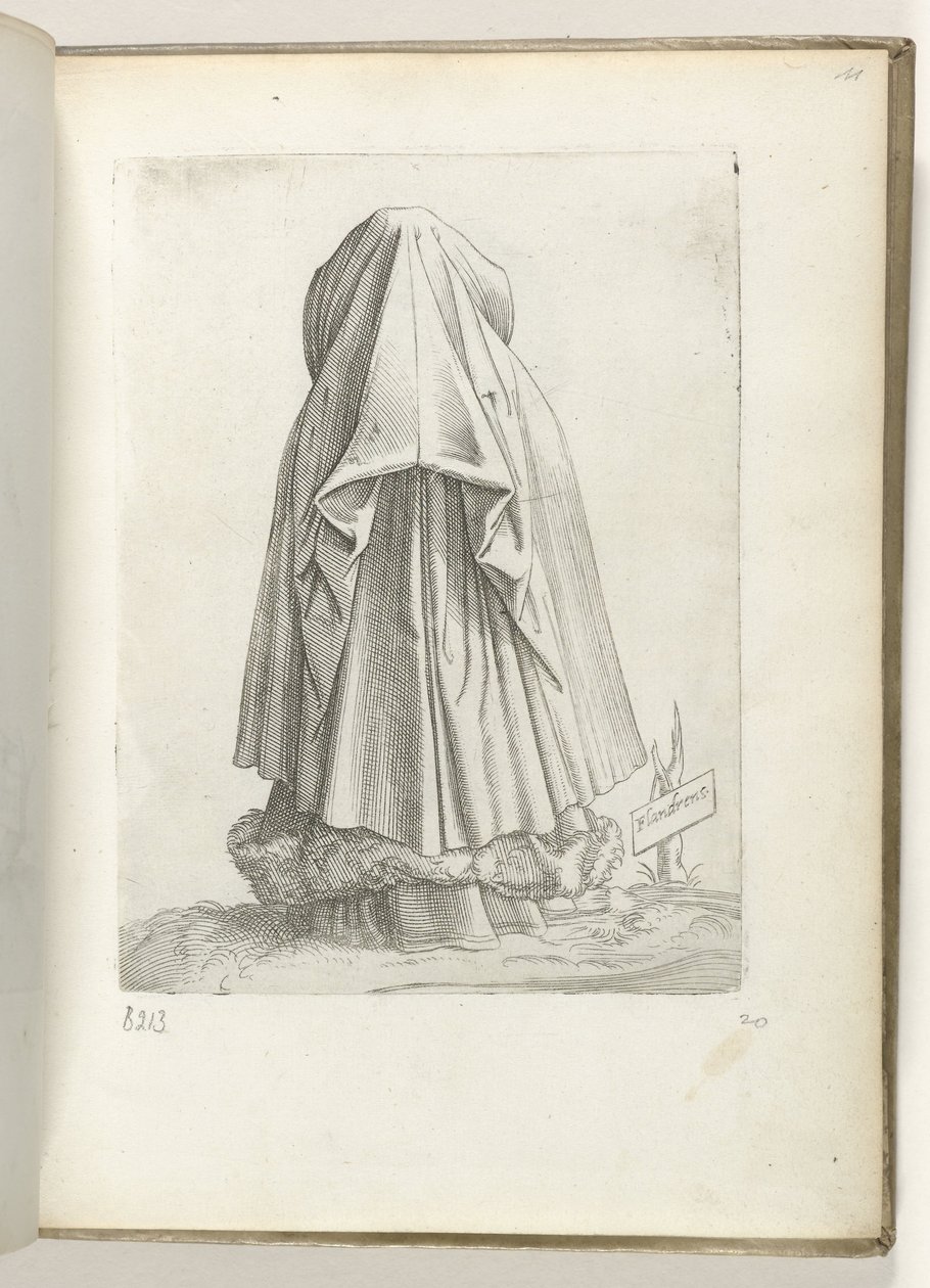 A Woman from Flanders, Dressed According to the Fashion of ca. 1550 by Enea Vico