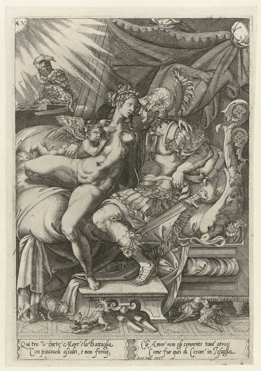 Mars and Venus as Lovers by Enea Vico
