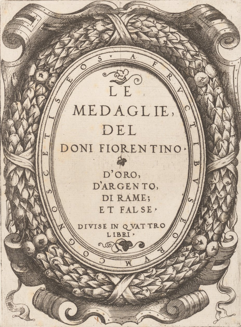 Title plate: Le Medaglie del Doni Fiorentino by Enea Vico