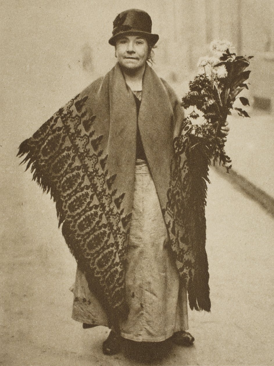A flower-girl, Victoria Station by English Photographer