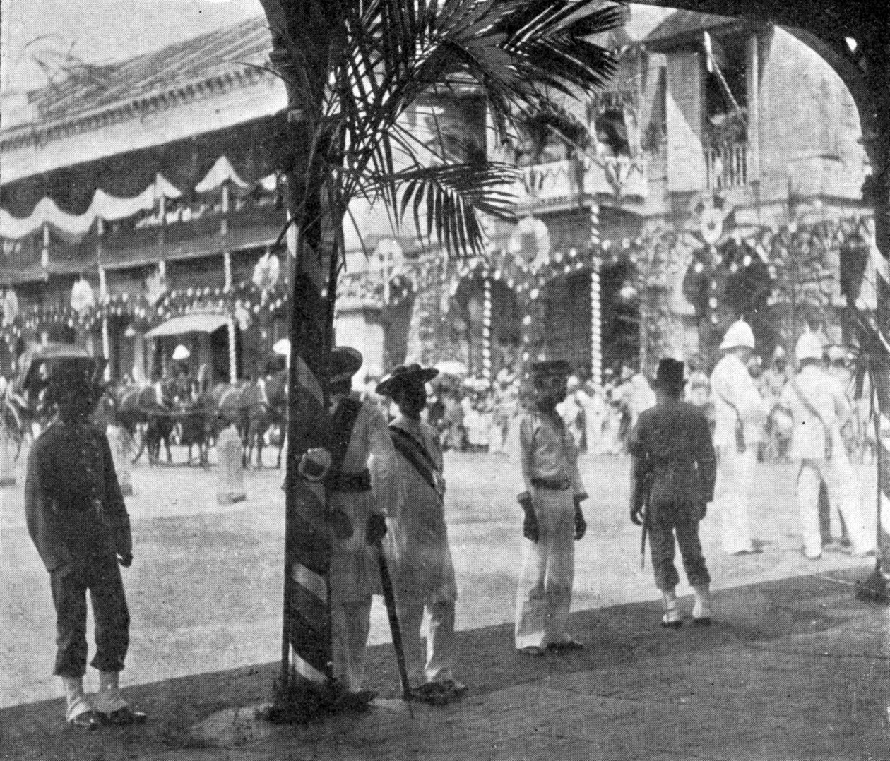 Awaiting the Arrival of the Duke and Duchess of York, Singapore by English Photographer