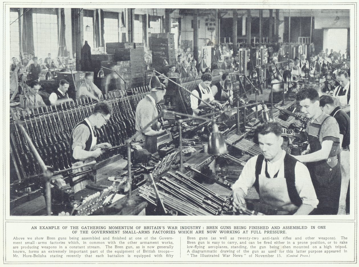 Bren guns being finished and assembled in one of the government