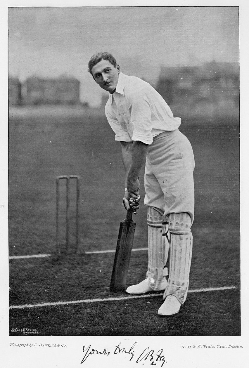 C.B. Fry, from Famous Cricketers and Cricket Grounds, Published by Hudson and Kearns, 1895 by English Photographer
