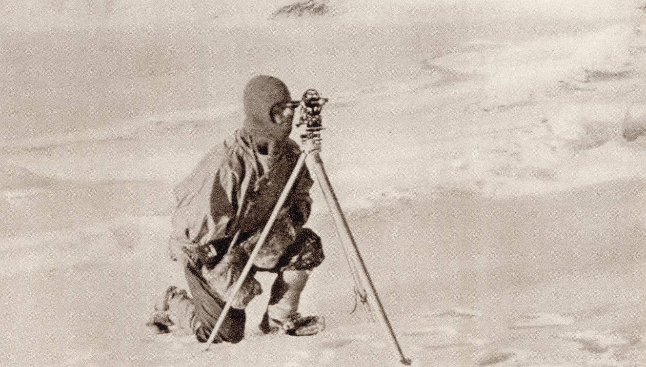 Captain Evans Observing with the Theodolite Used by Captain Scott to Fix Position of the South Pole, from 