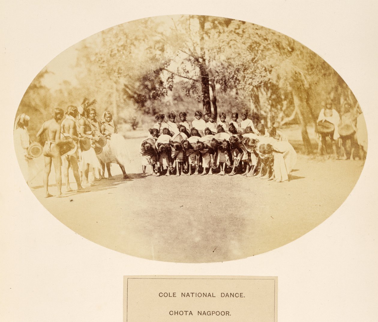 Cole National Dance, Chota Nagpoor, from The People of India, by J. Forbes Watson, published 1868 by English Photographer