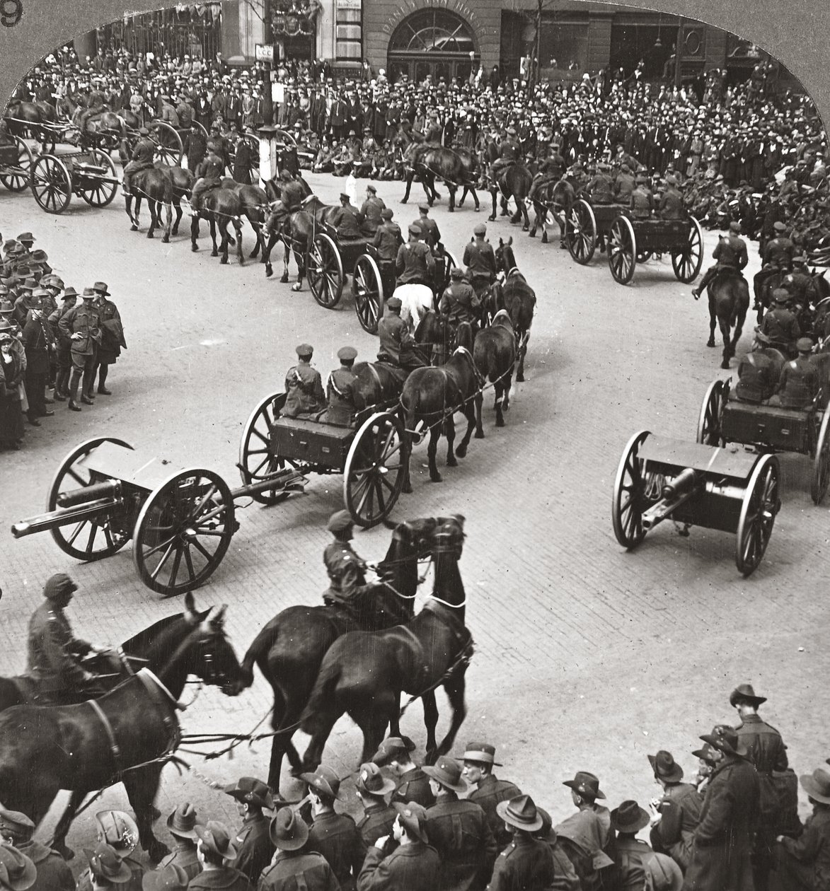 Commemoration of the end of the war, the Anzacs witness the review of the Empires forces in London by English Photographer