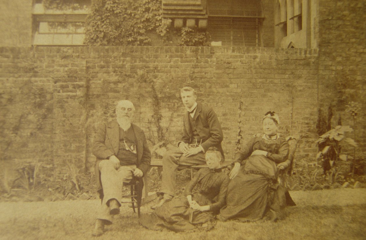 Dr. William R. Woodman with His Family at Their London Home by English Photographer