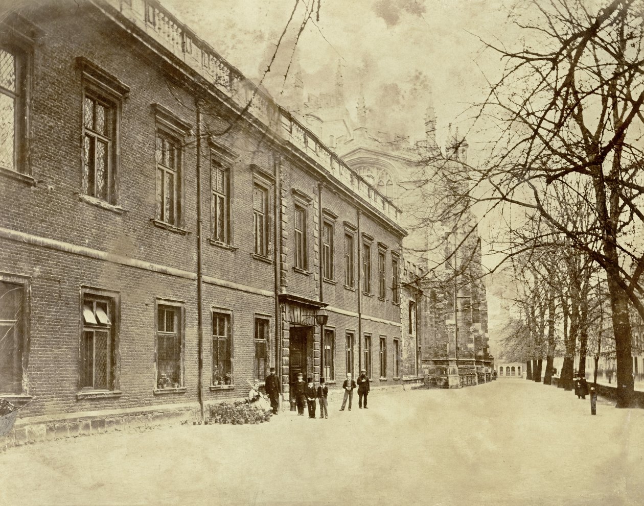 Eton College, a View Towards the Entrance to School Yard and College Chapel, 1860s by English Photographer