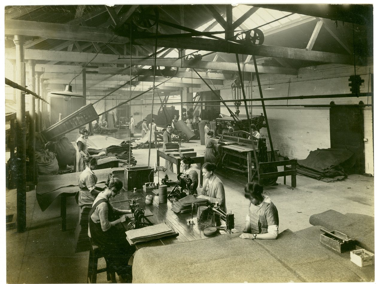 Felt Finishing Department, Long Meadow Mill, 1923 by English Photographer