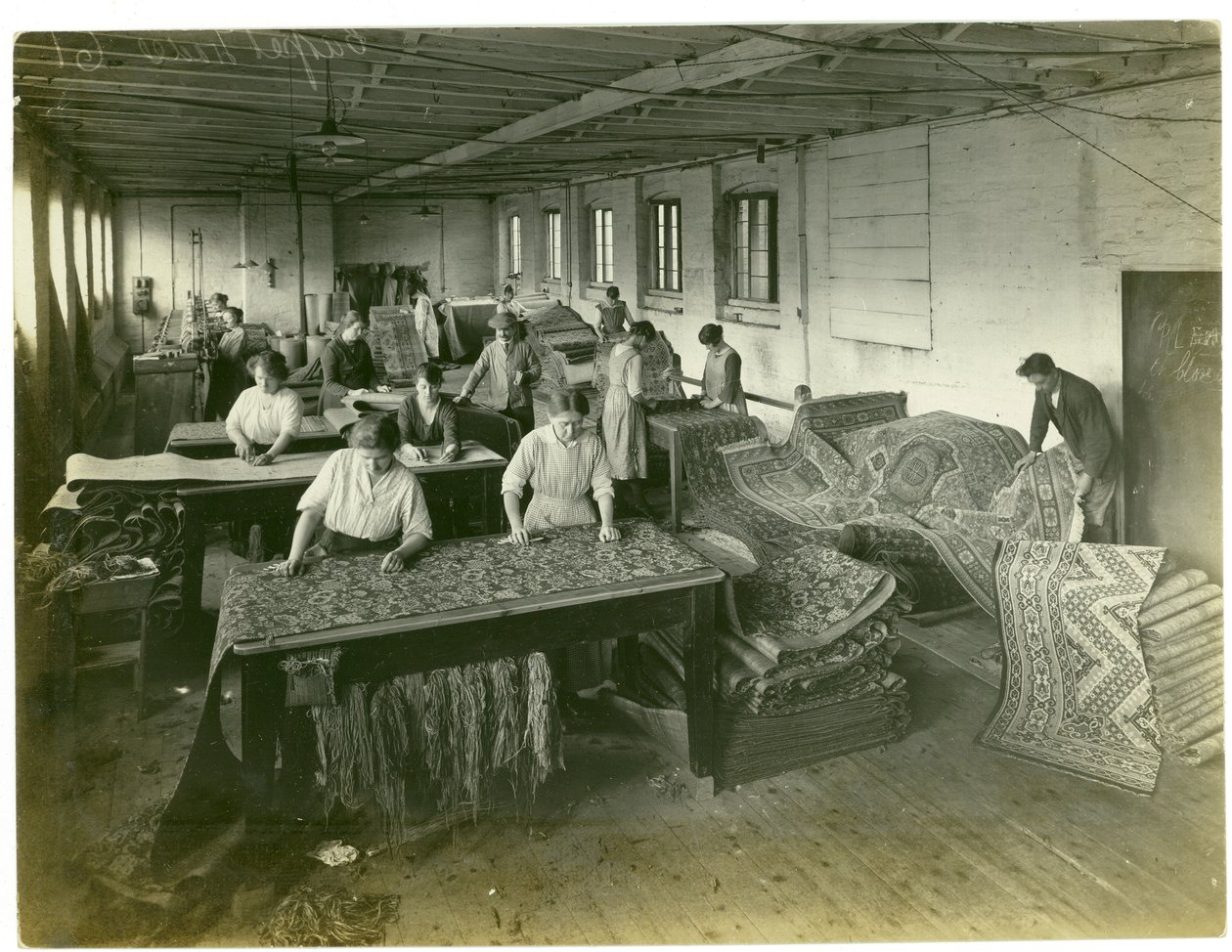 Finishing Room, Carpet Room, 1923 by English Photographer