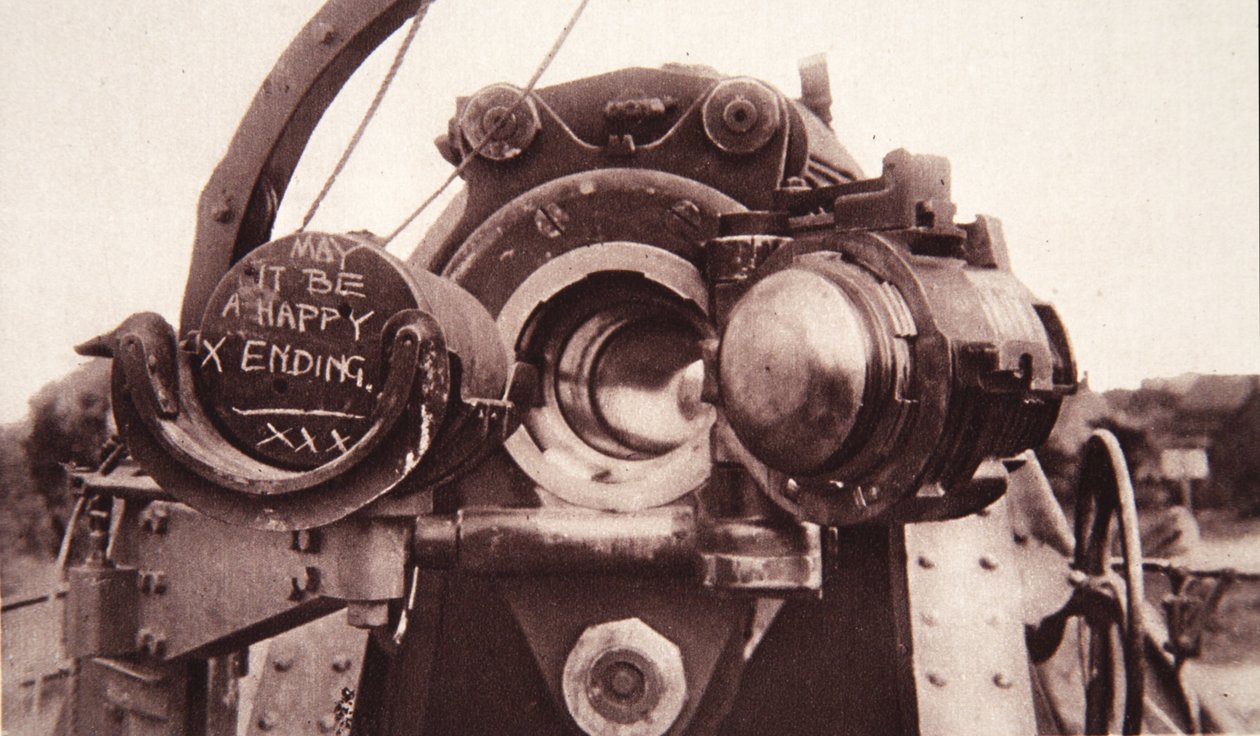 In one of the Strafing batteries: A message to Fritz by English Photographer