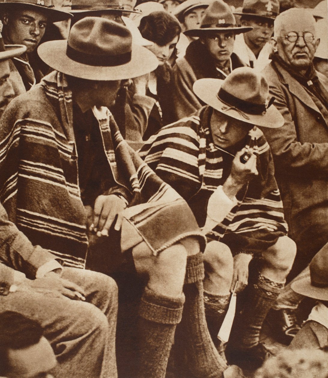 King Edward Round a Campfire with Welsh Scouts by English Photographer