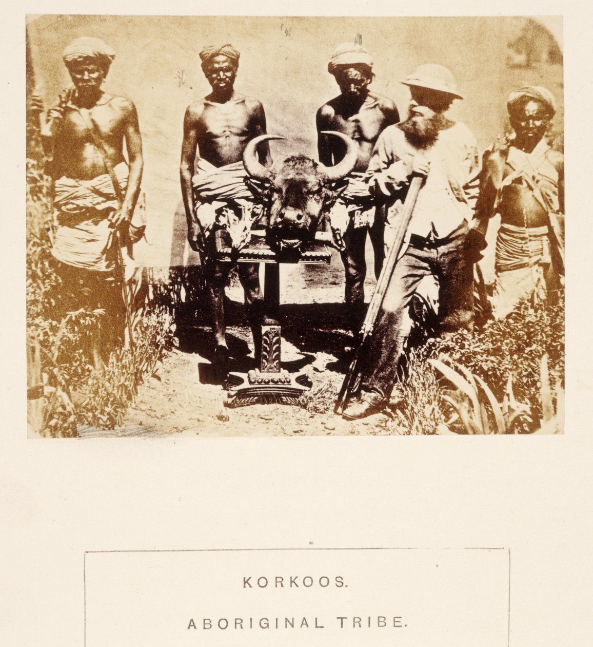 Korkoos, Aboriginal Tribe, Berar, from The People of India, by J. Forbes Watson, published 1868 by English Photographer