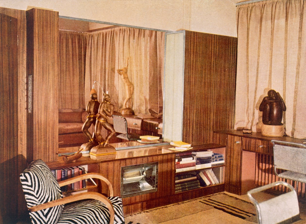 Living Room designed for the sculptor A.G. Grinling, from Colour Schemes for the Modern Home by Derek Patmore, 1933 by English Photographer