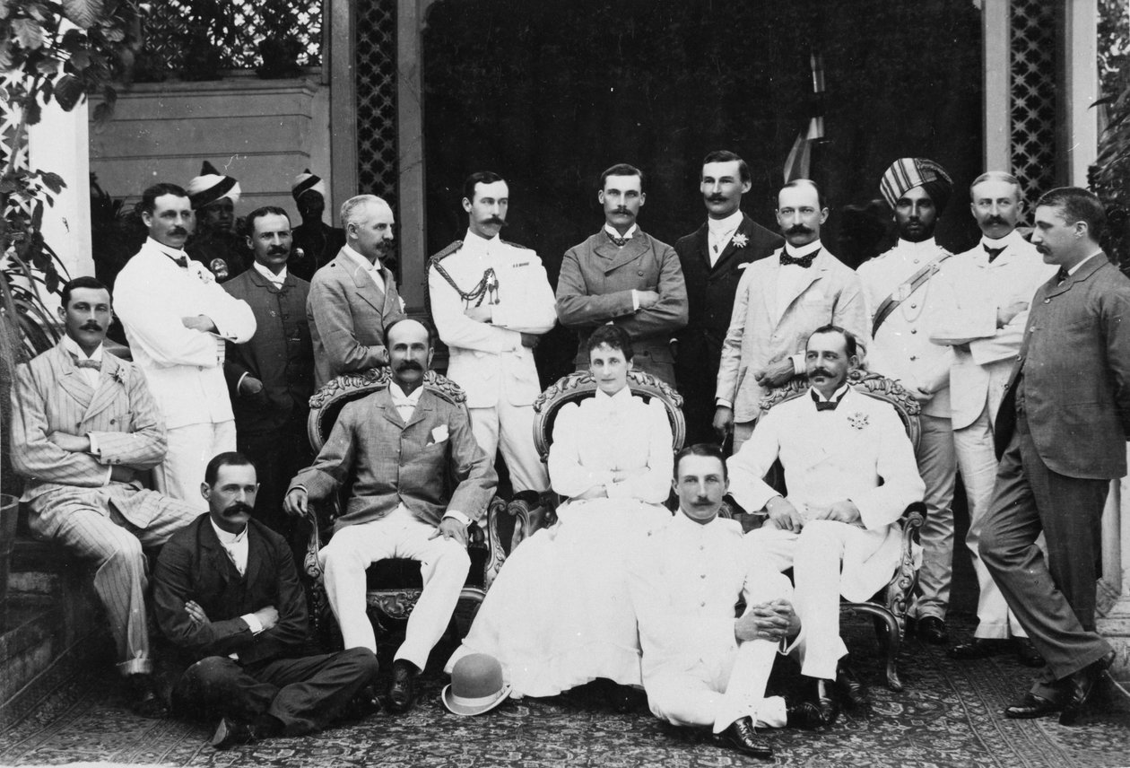 Lord and Lady Lansdowne and Staff at the Viceregal Lodge, Shimla by English Photographer