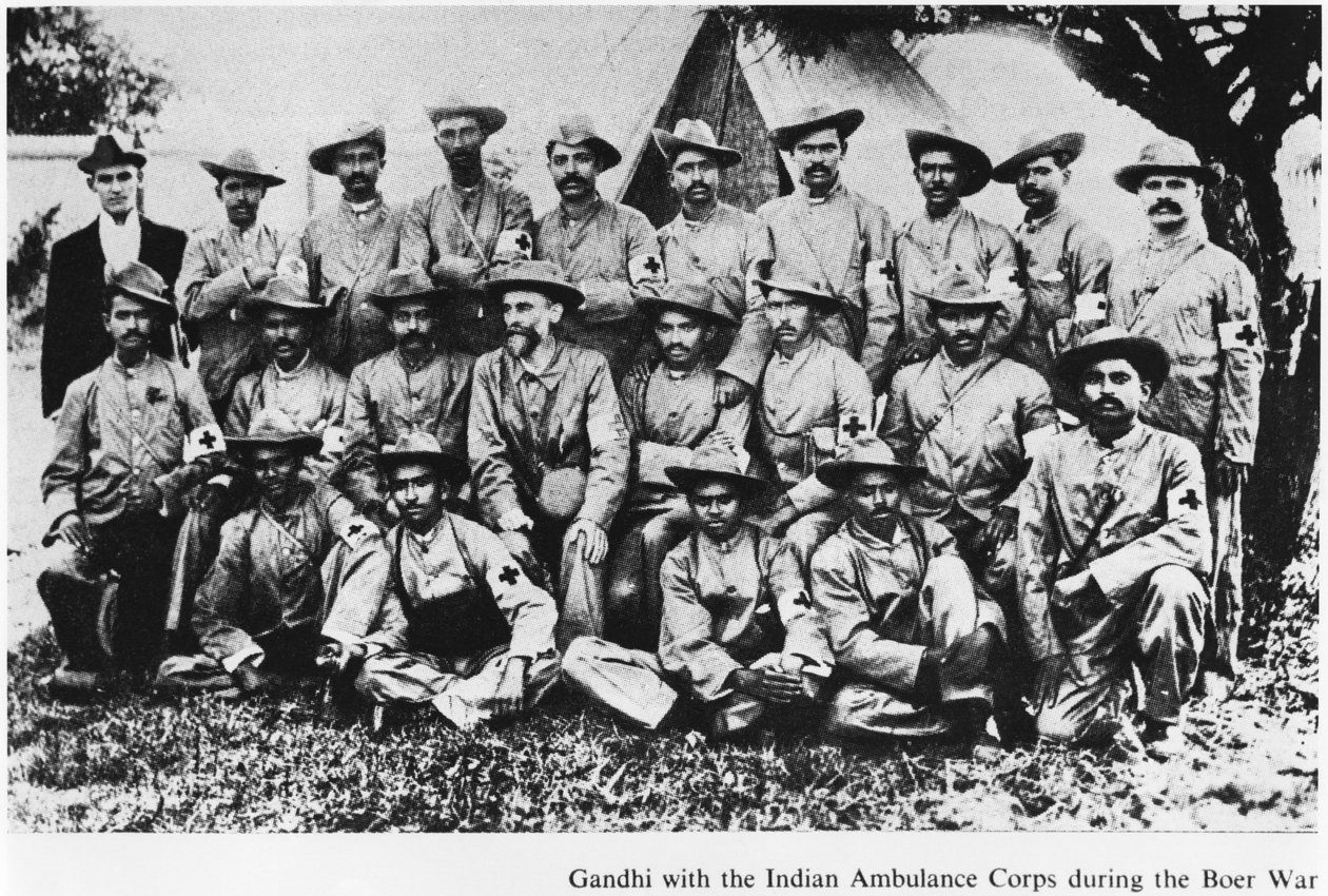 Mahatma Gandhi with the Indian Ambulance Corps during the Boer War, South Africa, 1899 by English Photographer