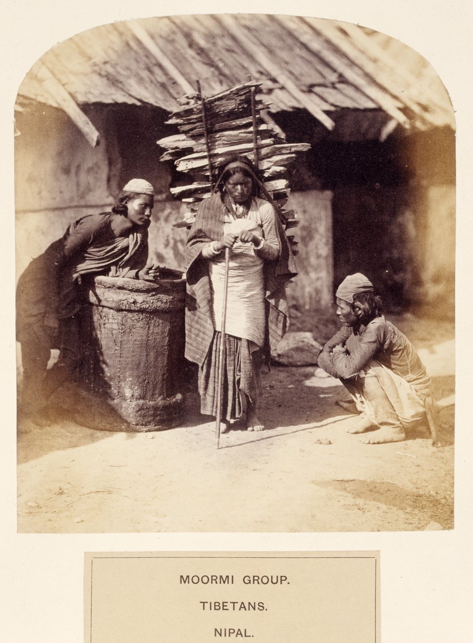 Moormi Group, Tibetans, Nipal, from The People of India, by J. Forbes Watson, published 1868 by English Photographer