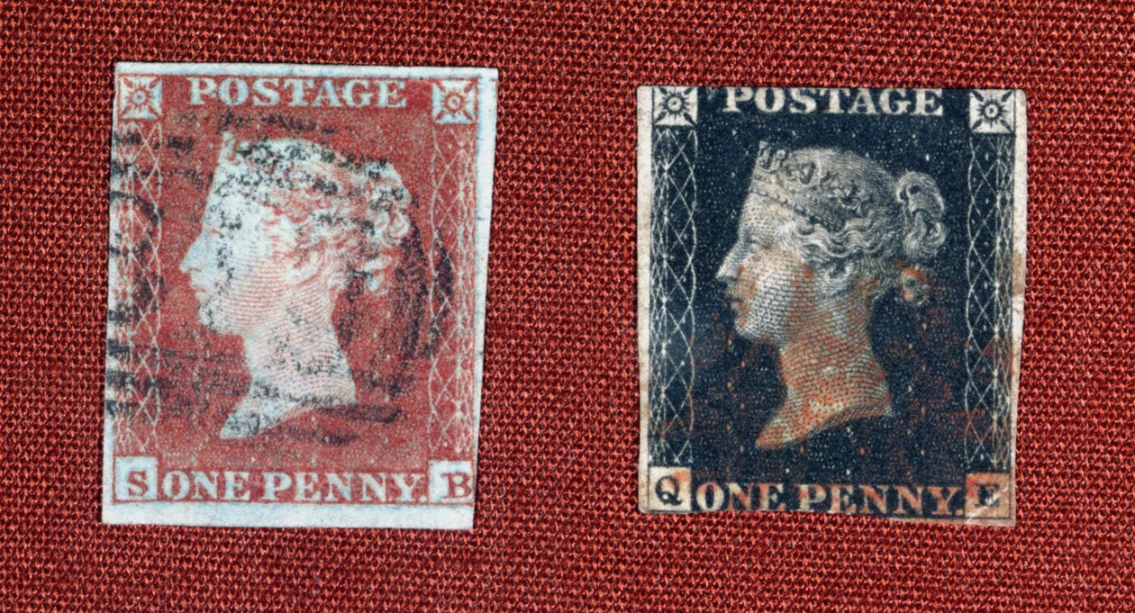 Penny Black and Penny Red, 1850 by English Photographer