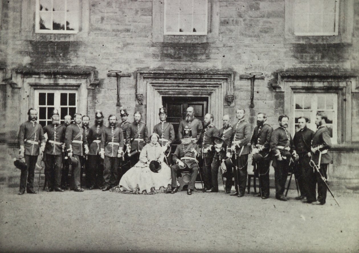 Queen Victoria and Army officers, from the collection of Col. Philip S Newton, 1860 by English Photographer