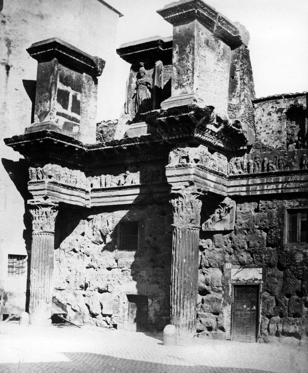 Remains of the Peristyle of the Temple of Minerva at the Forum of Nerva, Rome by English Photographer
