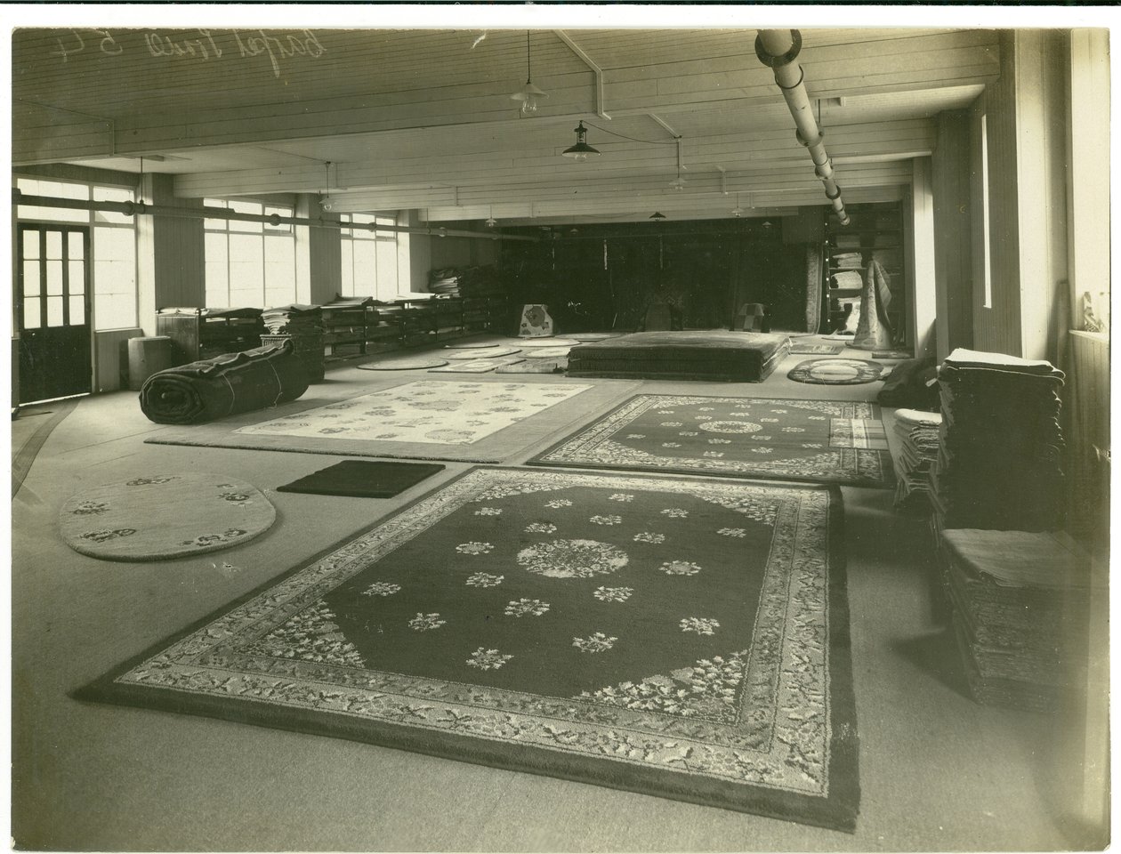 Showroom for Anglo-Turkey weaves, Carpet Trades, 1923 by English Photographer