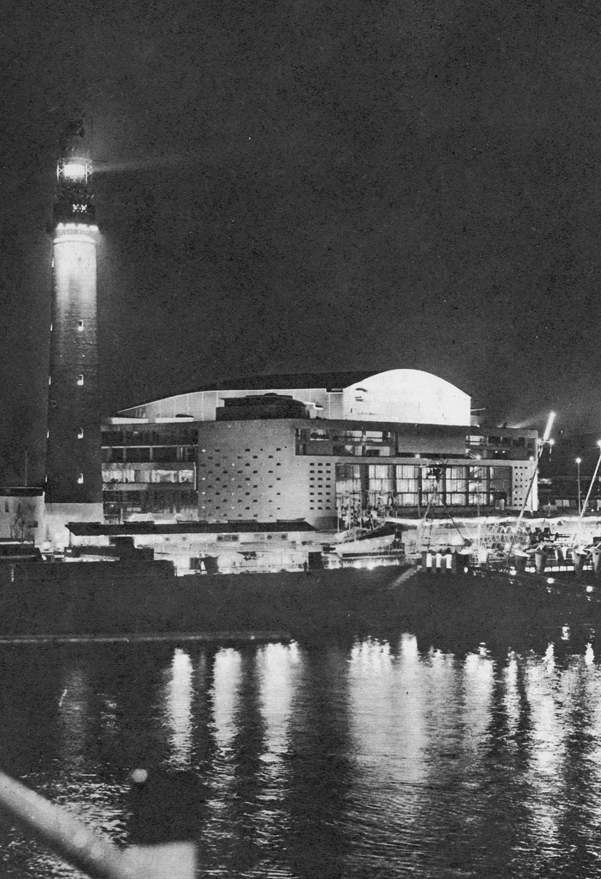 Southbank at Night, 1951 by English Photographer