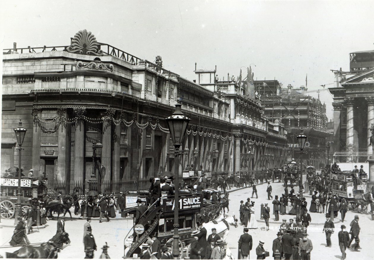 The Bank of England Decorated for Queen Victoria