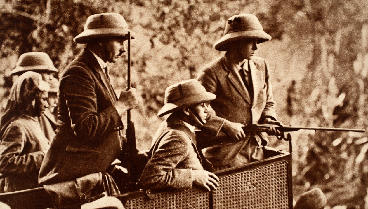 The Indian Tour - King Edward VIII Tiger Shooting in Nepal, 1921 by English Photographer