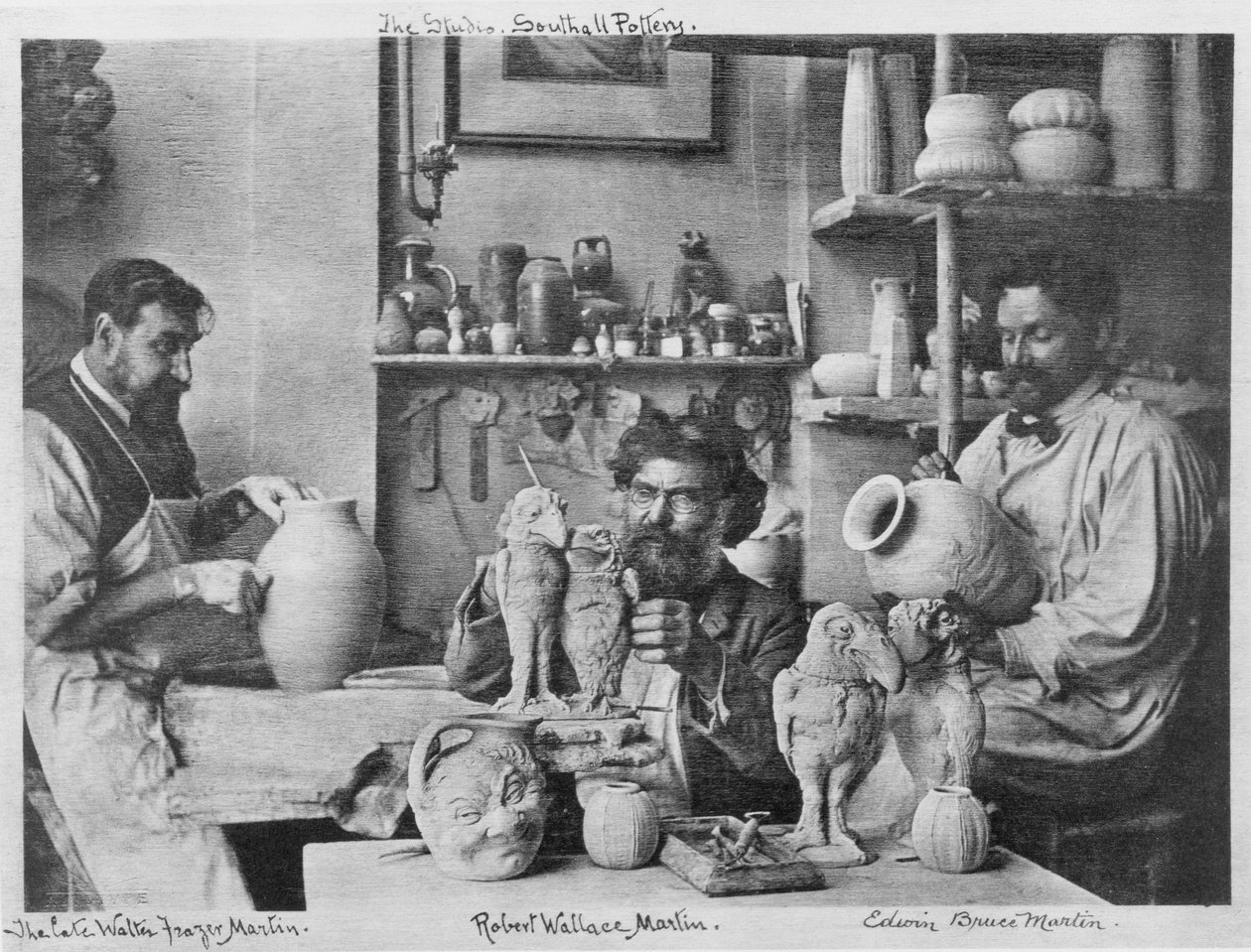 The Martin Brothers in the Studio at the Southall Pottery by English Photographer
