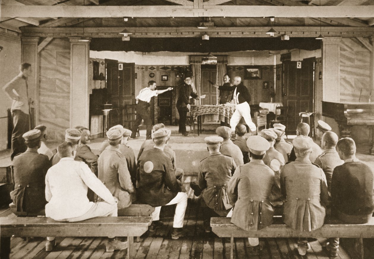 The Theatre: A Dress Rehearsal, Dorchester, illustration from German Prisoners in Great Britain by English Photographer