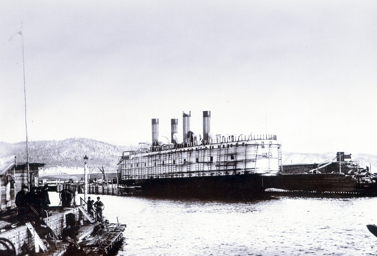 The Ice-Breaking Train Ferry Steamer SS Baikal, Lake Baikal by English Photographer