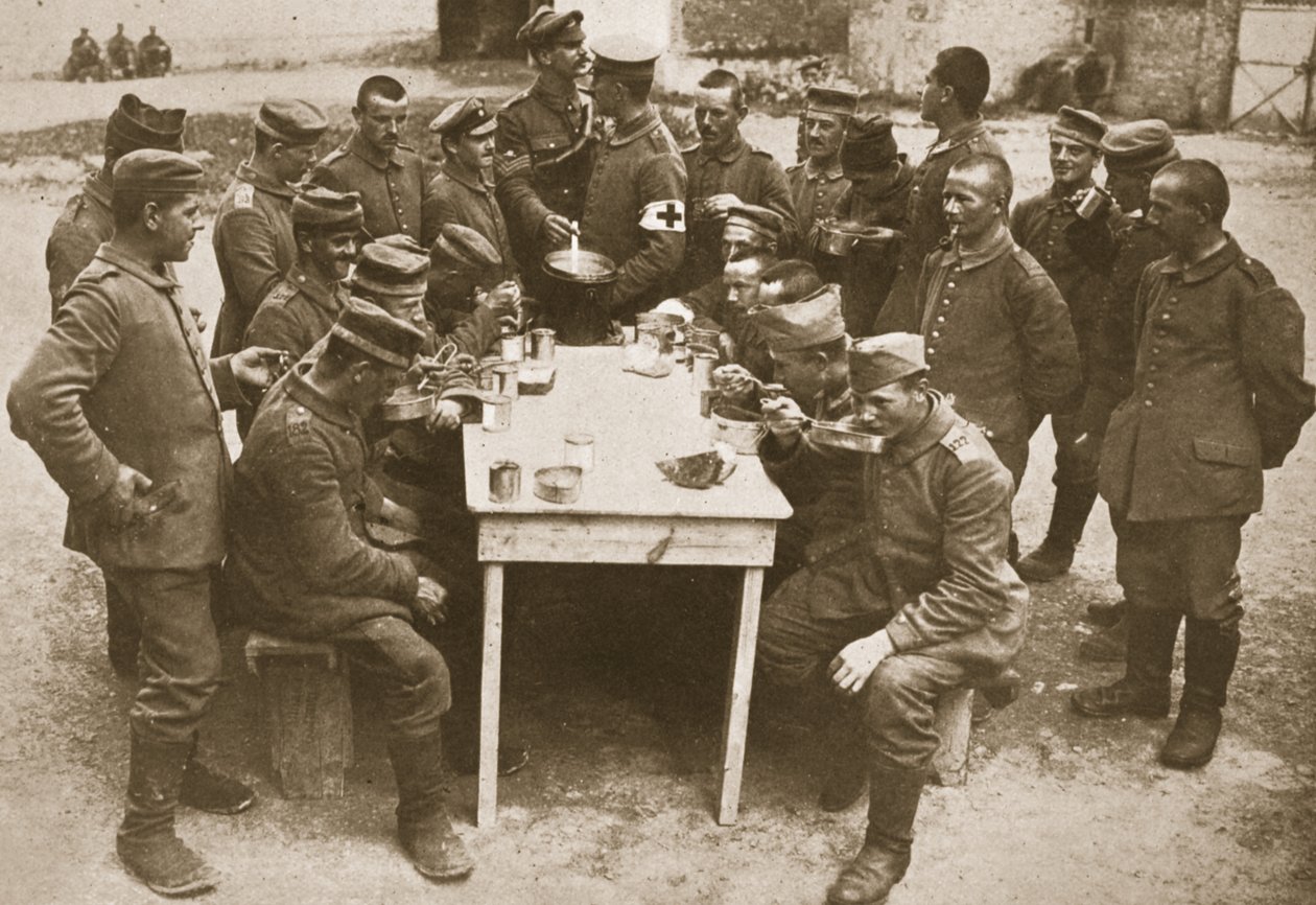 The way German Prisoners of War are treated after being captured by English Photographer
