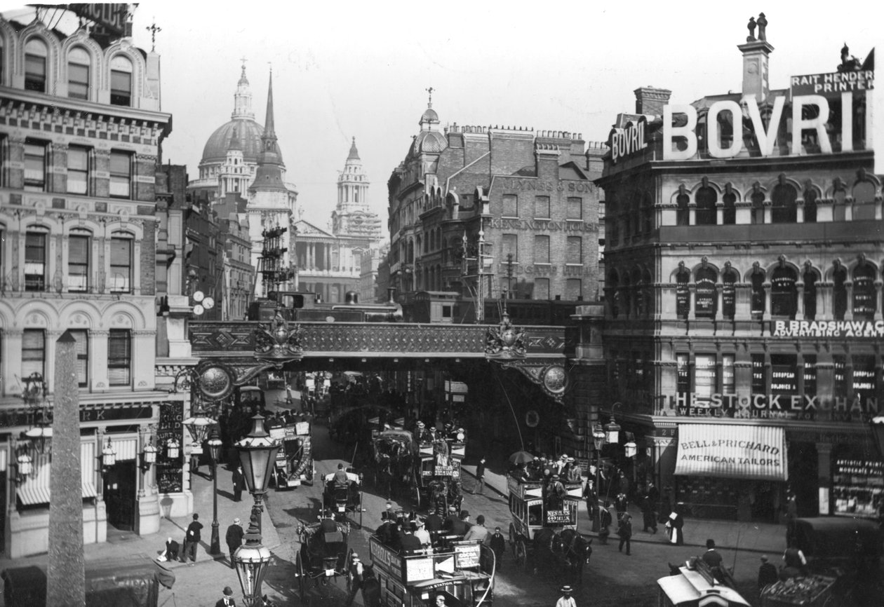 View of Ludgate Circus, with St. Paul