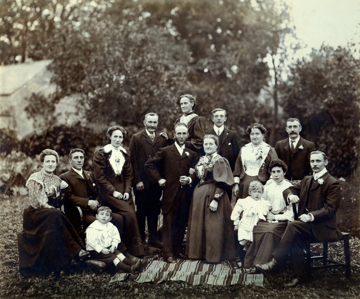 Wedding group, Trowbridge, Wiltshire, England, c.1900 by English Photographer