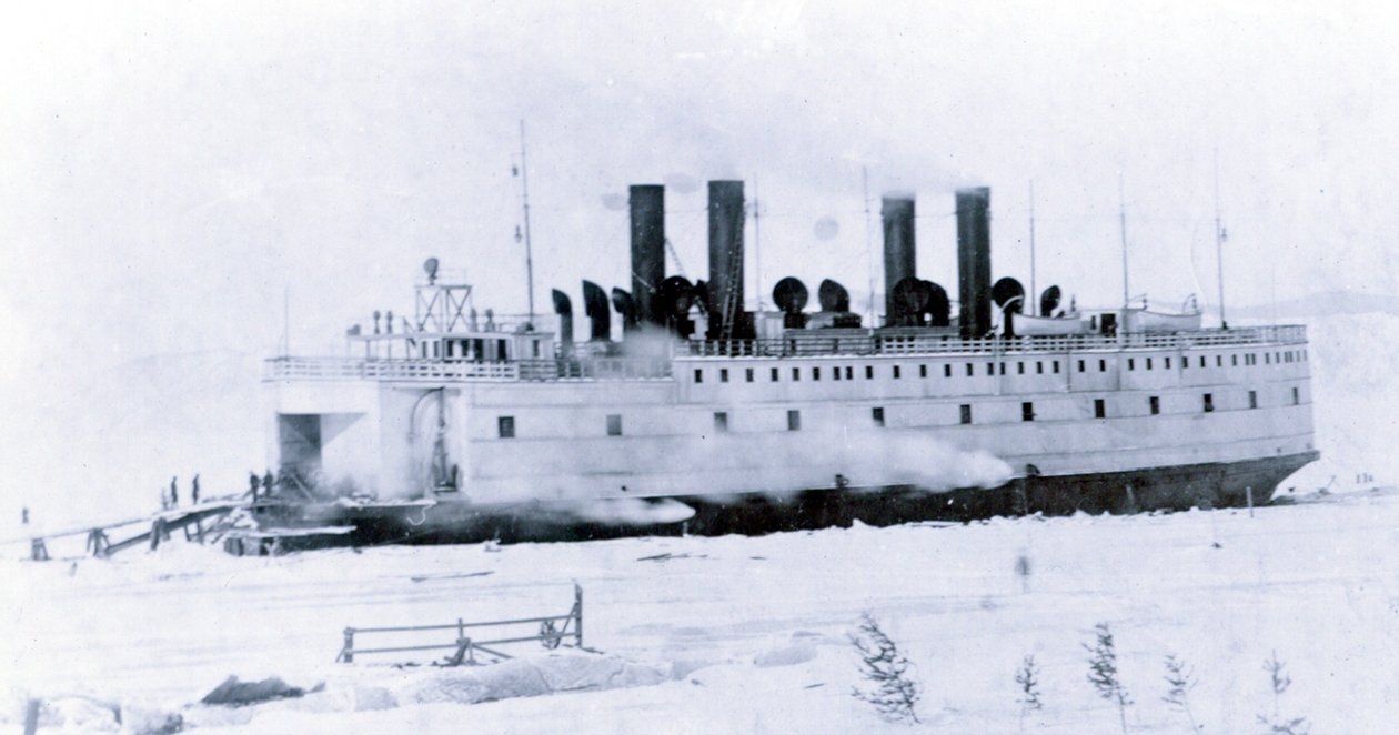 Yard No. 647, Baikal. Ice-Breaking Train Ferry Steamer Baikal in the Ice by English Photographer