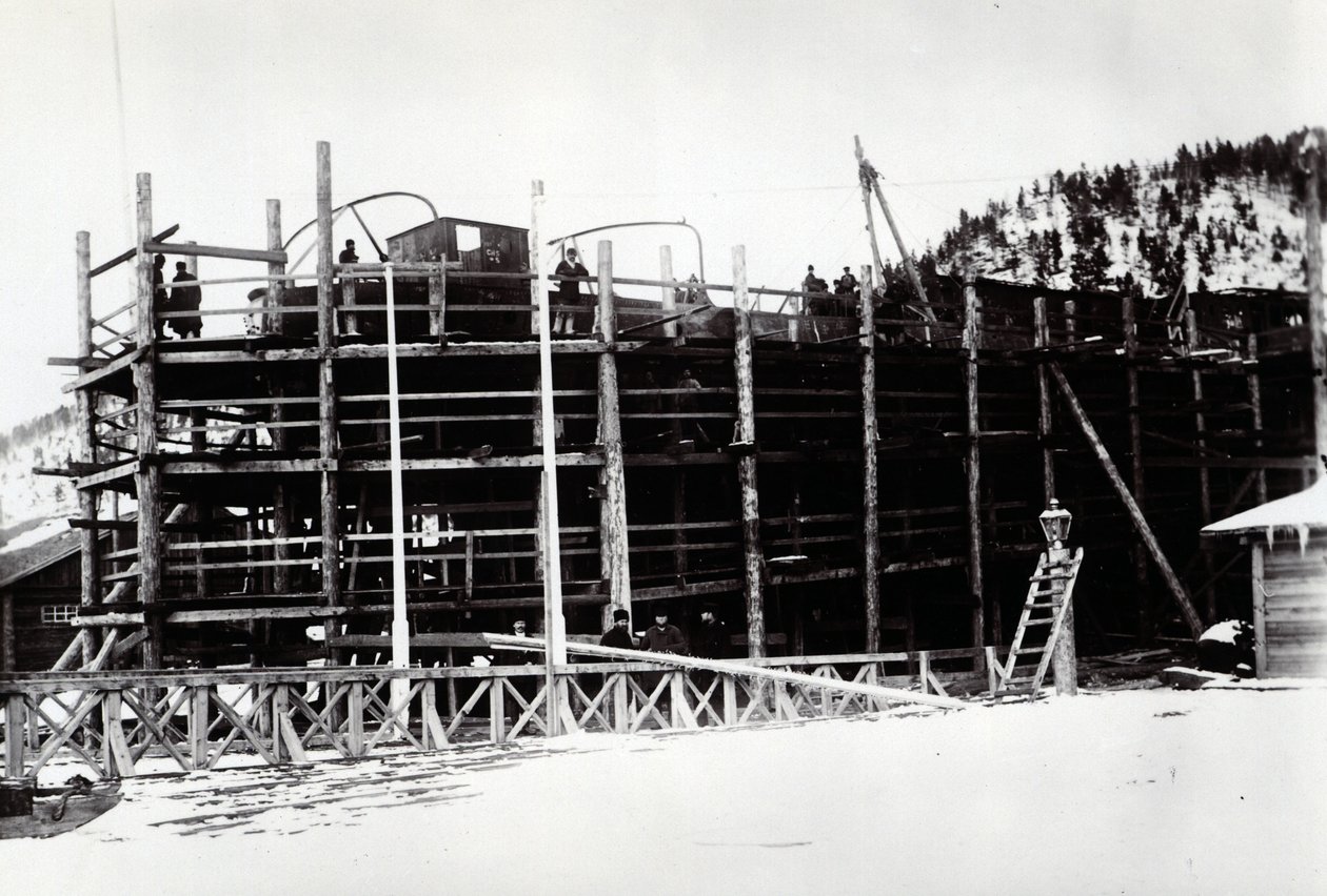Yard No. 647, Baikal. Ice-Breaking Train Ferry Steamer Baikal During Reconstruction in Russia by English Photographer