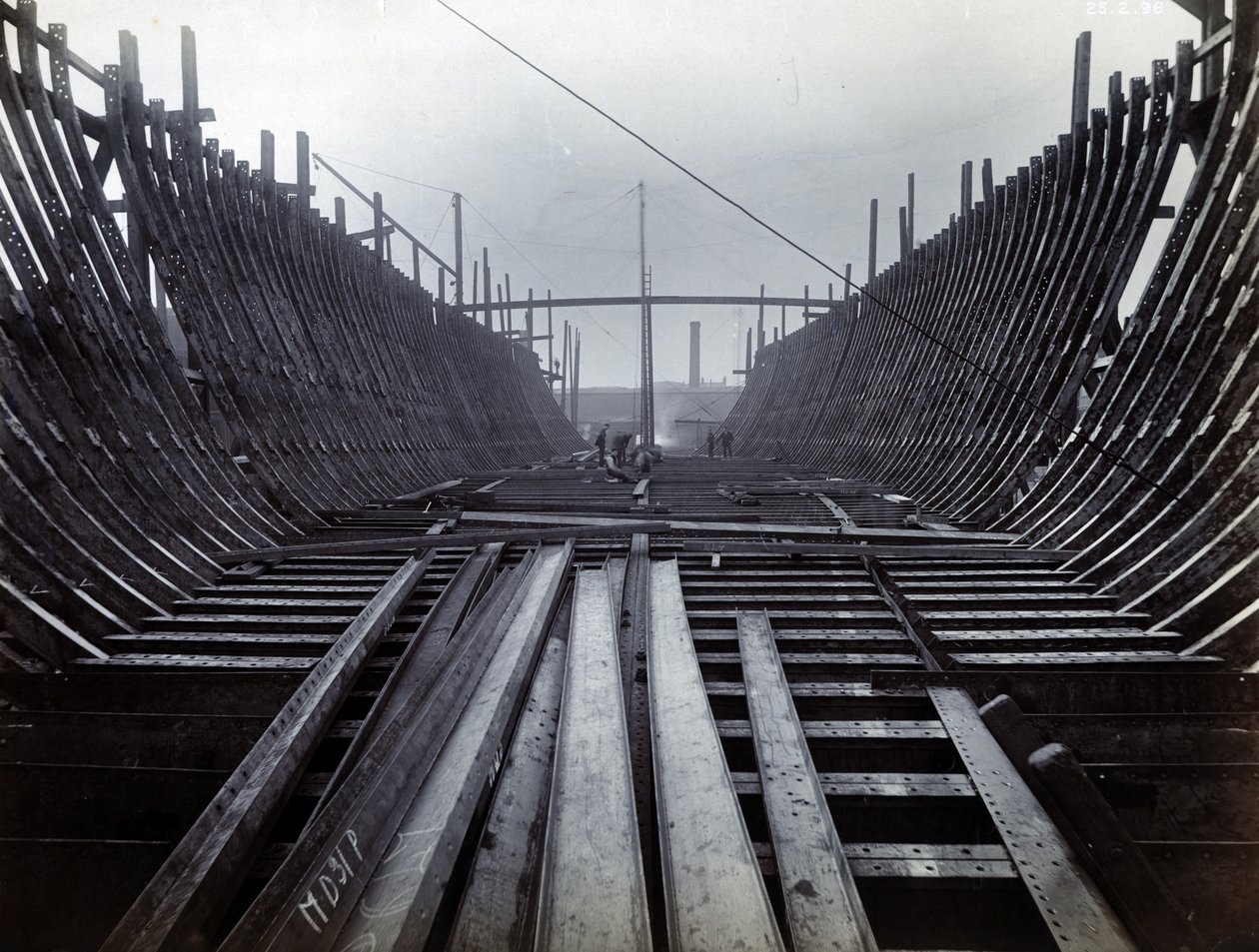 Yard No. 647, Baikal. Ice-Breaking Train Ferry Steamer Baikal in Frame at Low Walker Yard by English Photographer