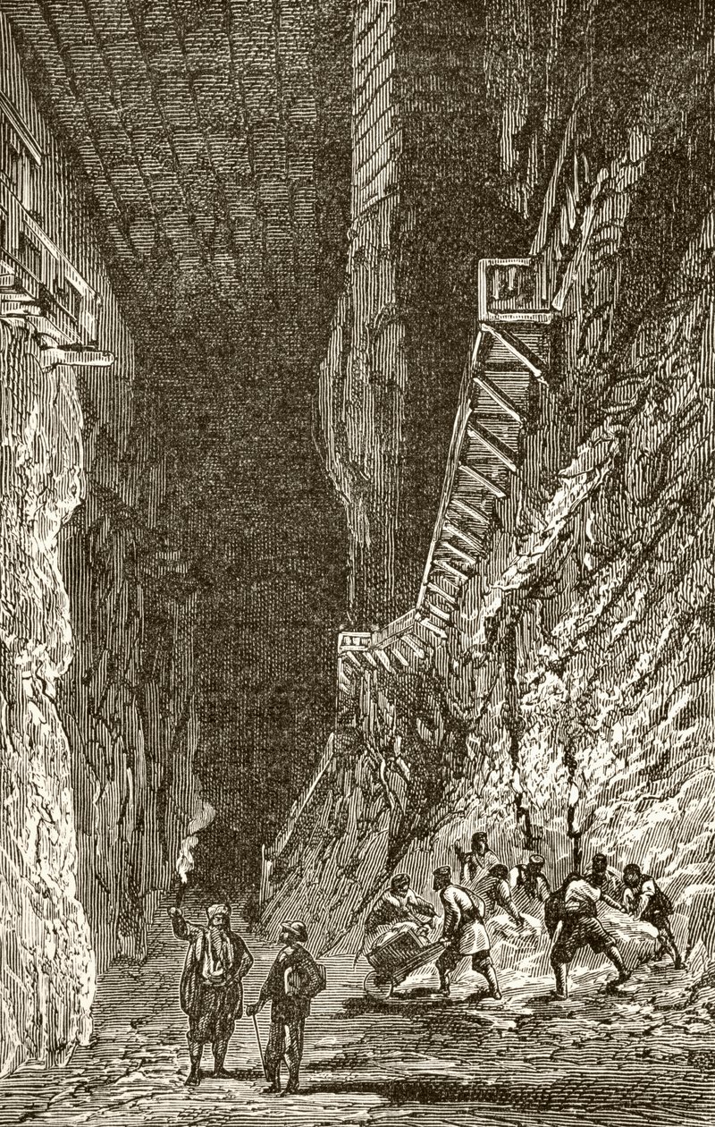 A European salt mine in the nineteenth century by English School