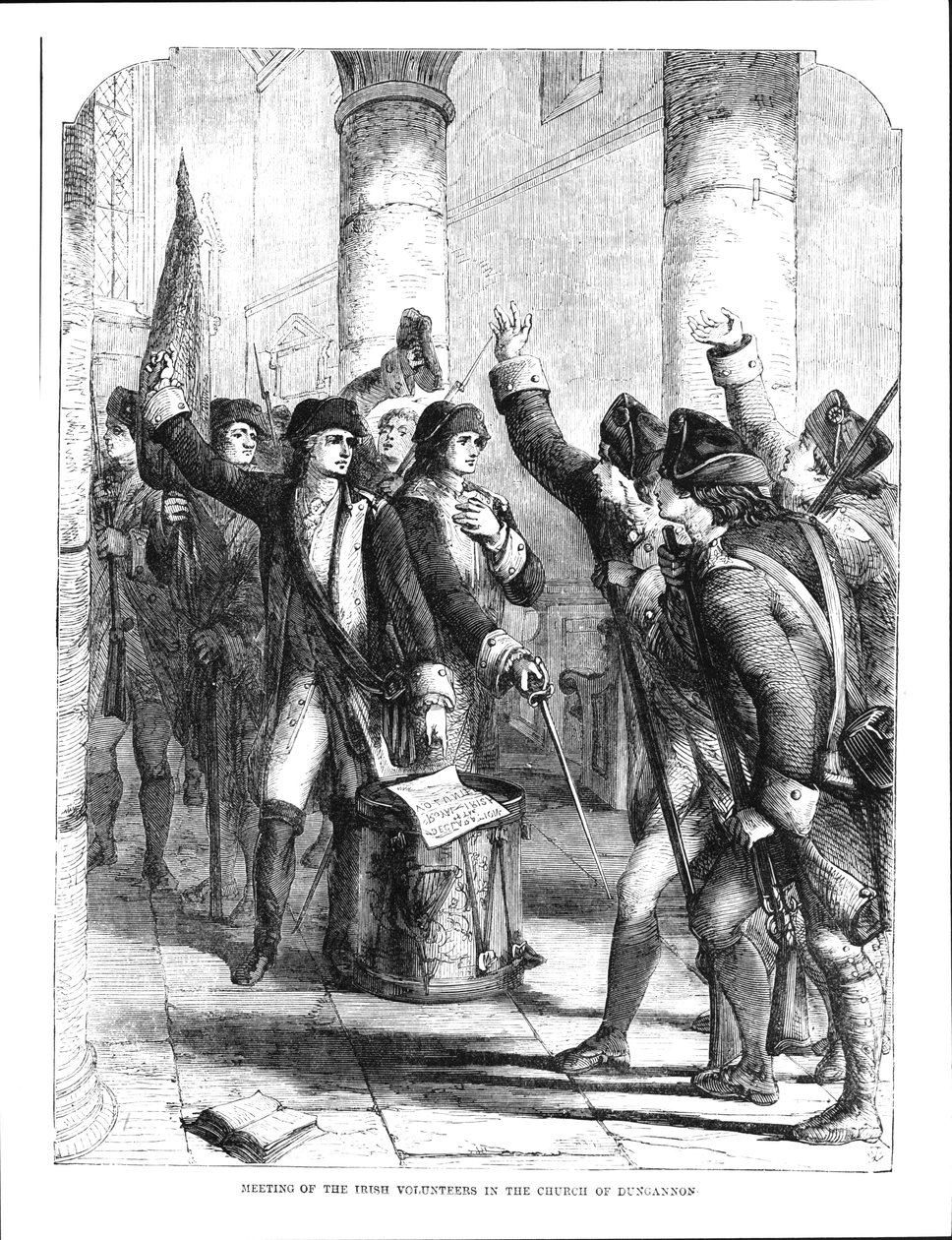 A Meeting of the Irish Volunteers in the Church of Dungannon, in 1784 by English School