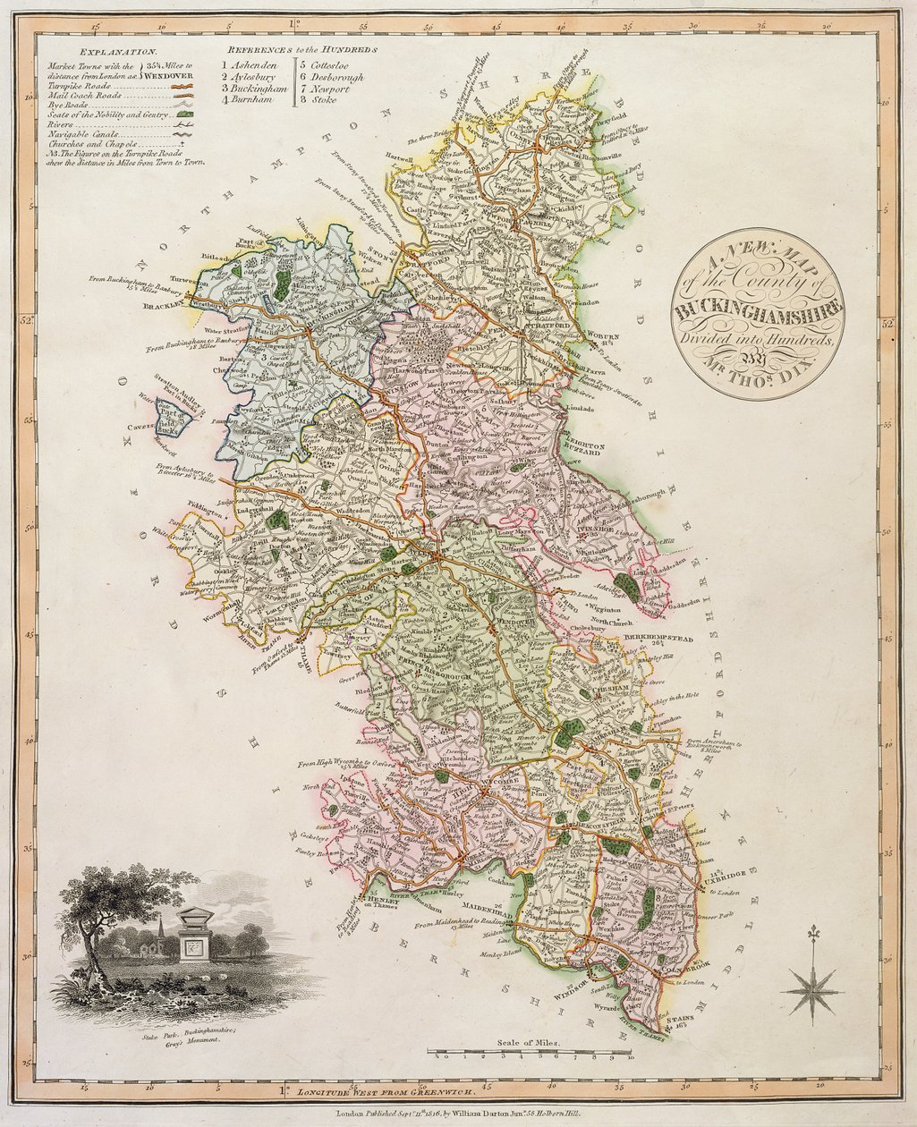 A New Map of the County of Buckinghamshire by English School