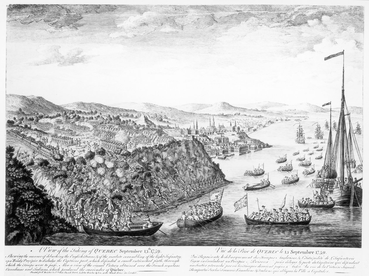 A View of the Taking of Quebec, September 13th 1759 by English School