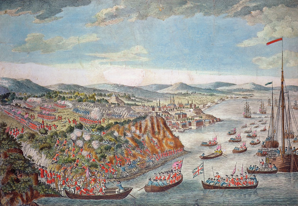 A View of the Taking of Quebec, September 13th 1759 by English School