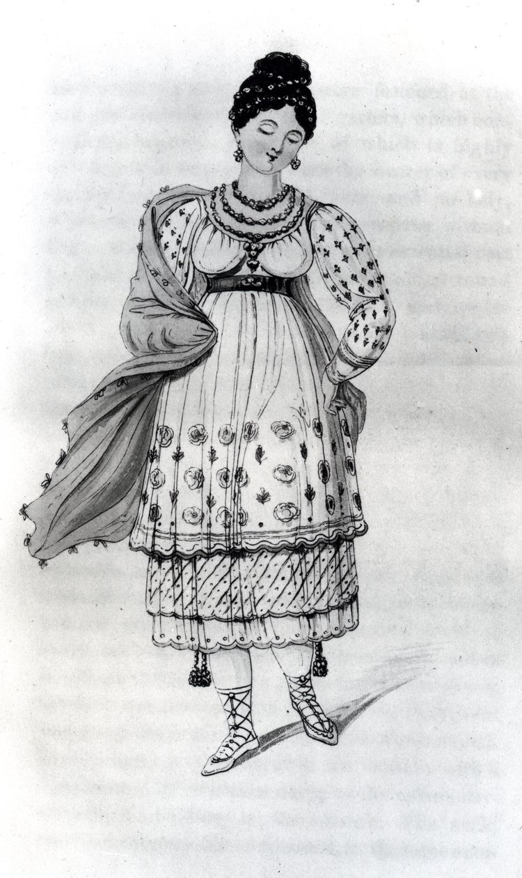 A lady of Lima in her wedding dress by English School