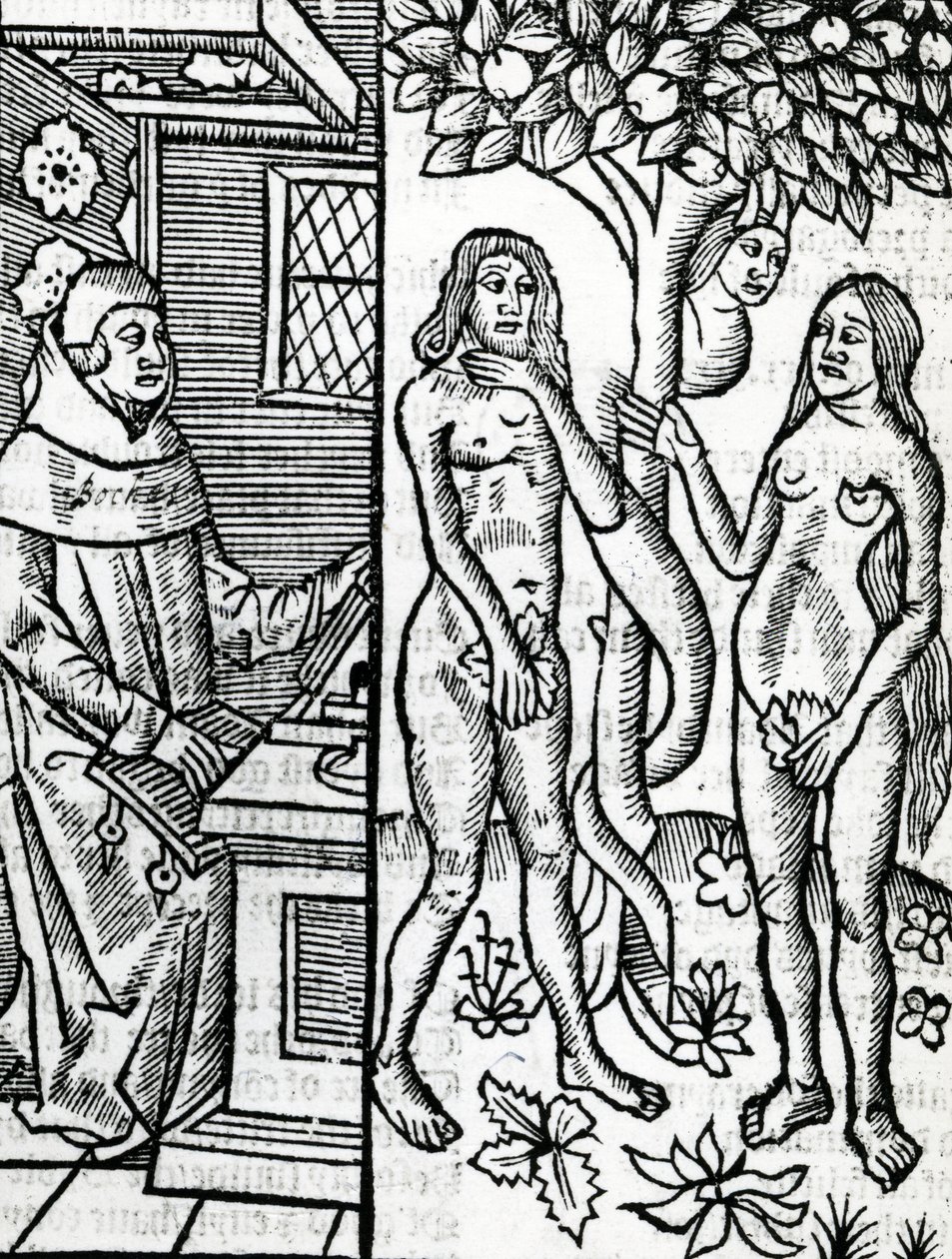 Adam and Eve, illustration from John Lydgate
