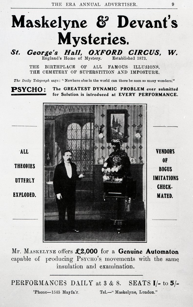Advertisement for Maskelyne and Devant