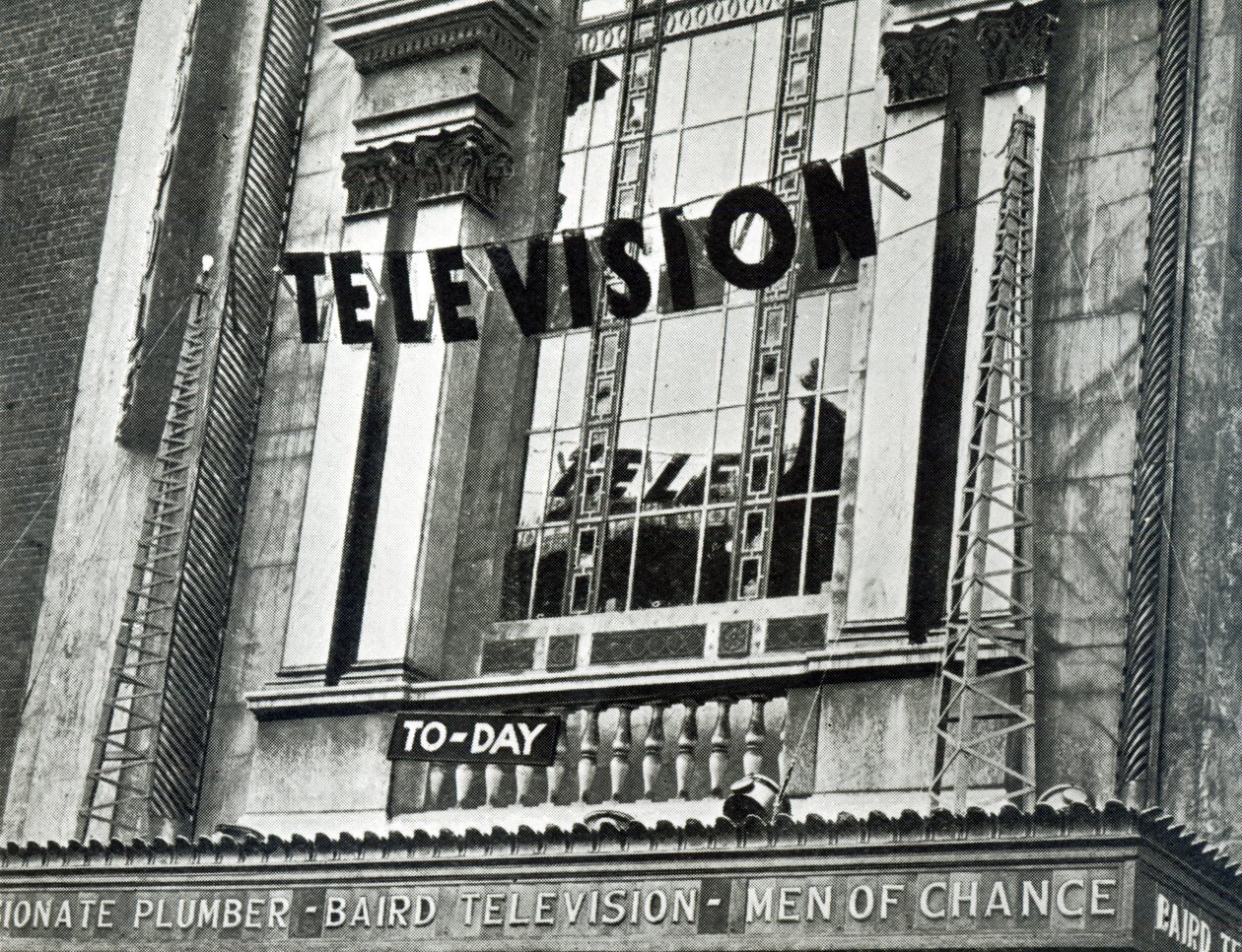 Advertising that Television was being shown at the Metropole during Derby Week by English School